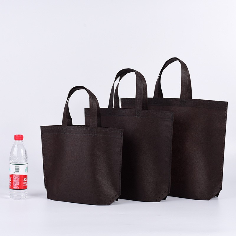 Handheld non-woven fabric bag, customized blank advertising, solid color foldable shopping bag, catering, disposable takeaway packaging bag