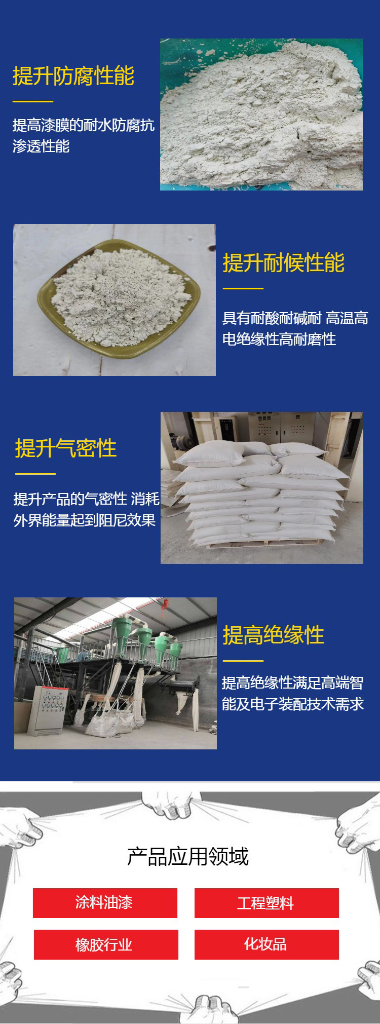 Sericite powder floor coating, rubber filling material, industrial grade cosmetic grade, good wear resistance, complete specifications