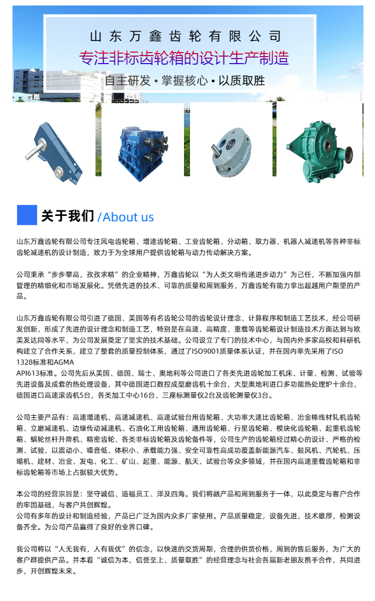 Chamfering machine gearbox customized compressor reducer non-standard design wind power generation gear equipment manufacturer