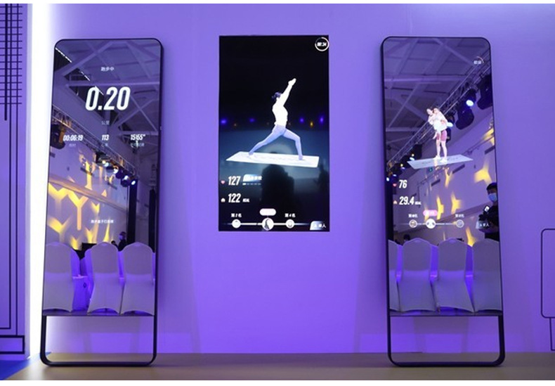 Zhixin 65-inch Intelligent Fitness Mirror Home Fitness Mirror Advertising Machine AI Mirror Private Yoga Sports Mirror