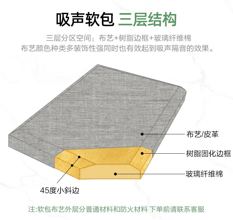 Fabric art sound-absorbing soft bag cinema ktv wall glass fiber fire retardant sound-absorbing board space sound-absorbing body