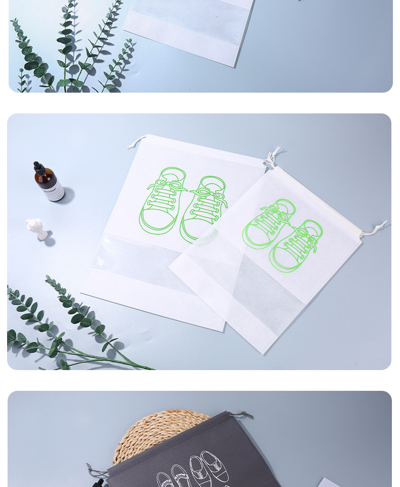 Spot non-woven fabric bag storage bag, shoe storage drawstring, tie mouth shoe, dustproof bag, zipper shoe bag