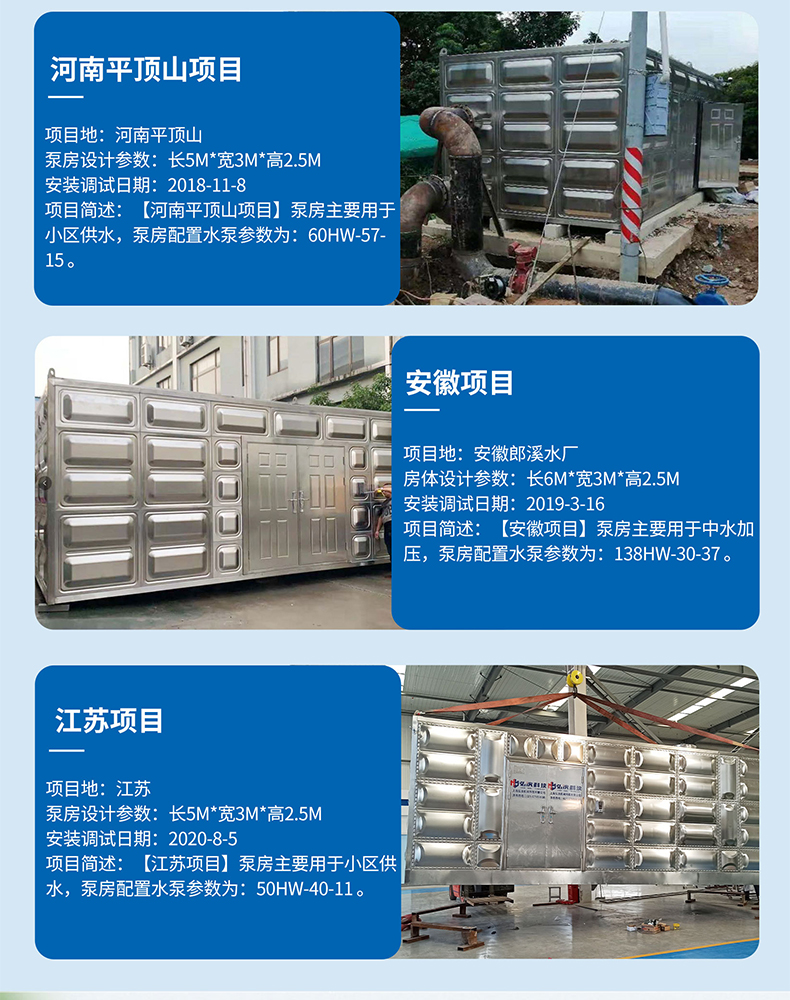 Customized integrated outdoor integrated smart pump room for rural centralized water supply equipment renovation