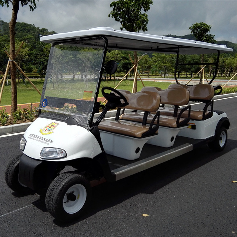 Donglang four wheel and four seat electric golf cart has low operating cost and unique appearance