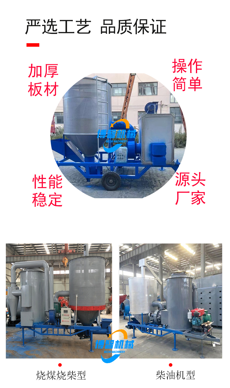 Grain and crop dryers, corn, wheat, rice, and grains. Mobile drying equipment, Boshi strength manufacturer