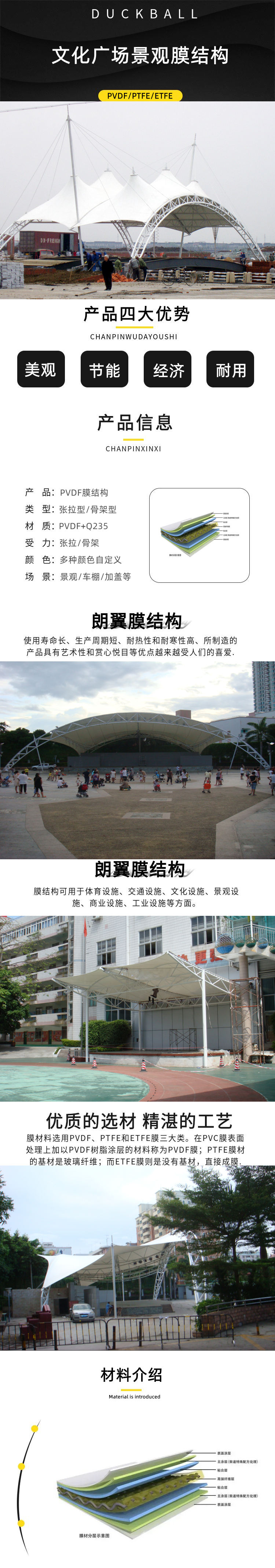 Cultural Square Tensioning Membrane Structure Citizen Square Landscape Film Sunshade Rainproof Facilities Steel Film Structure Stage