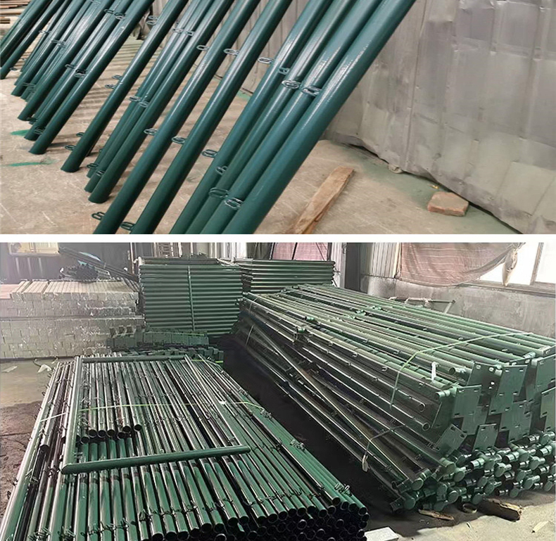 Installation of sports field fence with plastic coated iron wire mesh Manufacturer of sports field hooked guardrail net