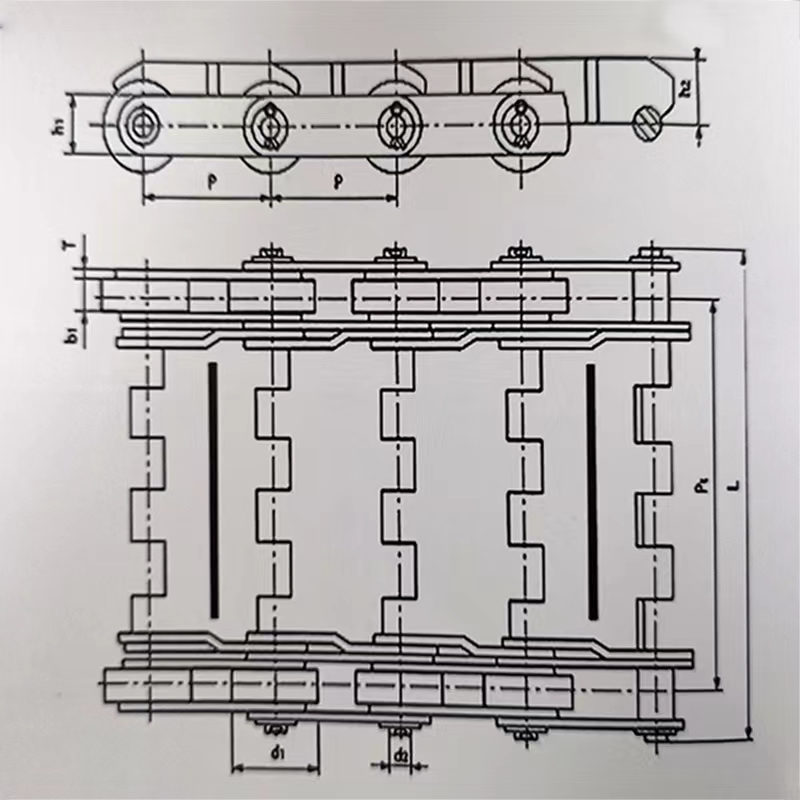 Hede Machinery Heavy Carbon Steel Conveyor Chain Plate Large Pitch Gantry Shear Load Plate Chain Sand Stone Plate Conveyor Belt