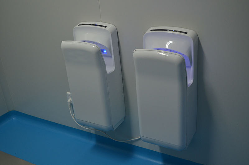 Double sided jet hand dryer wall hanging intelligent hand dryer Public toilet cold and hot air hand dryer GMP purification