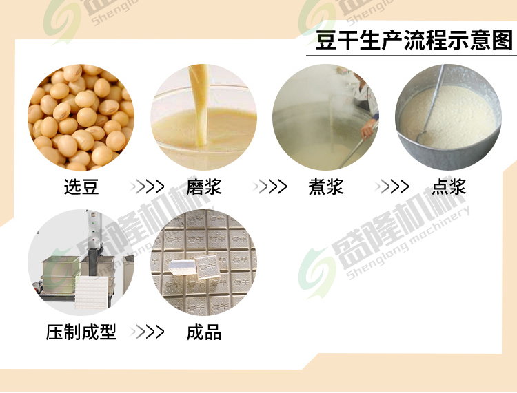 Dried bean curd machine production equipment Full automatic stainless steel dried tofu machine Commercial Shenglong bean product equipment