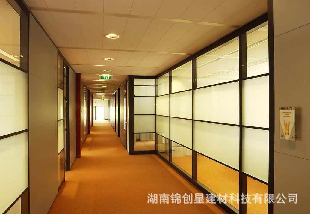 Office glass partition wall, double glass louver partition, hotel office glass partition, fireproof partition