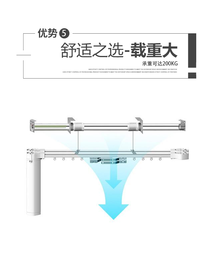 Haojiu Sunshade Electric Lifting Curtain Silent Motor Opening and Closing Track Intelligent Home Sunshade