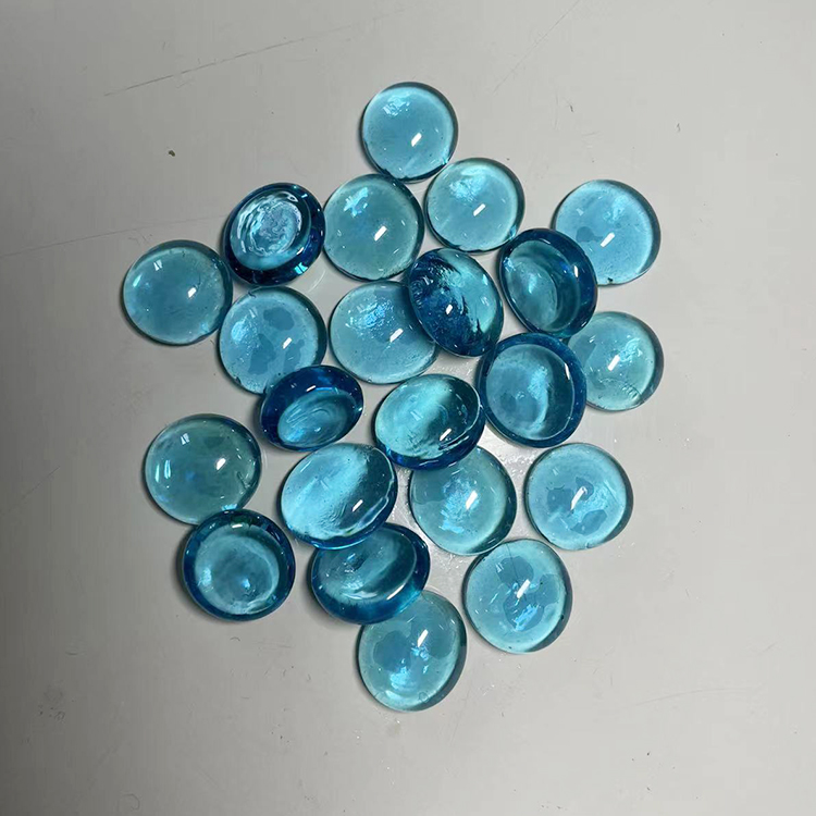 Supply frosted glass flat beads for landscape design, bulk decoration, and landscaping glass beads