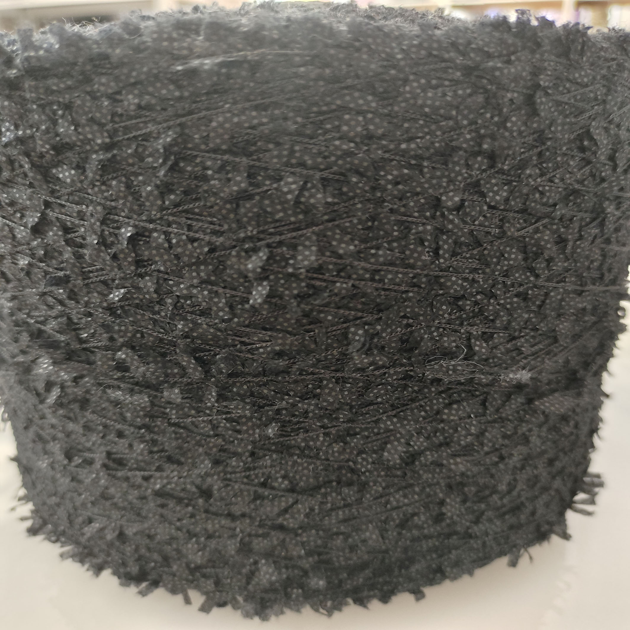 Non woven paper, black butterfly, all polyester fancy yarn, knitted sweater, yarn wholesale, Kaipu textiles