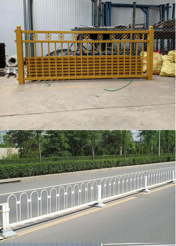 Customization of outdoor fences for pedestrian and vehicle separation in municipal transportation, road and road railings for non motorized and non motorized vehicles