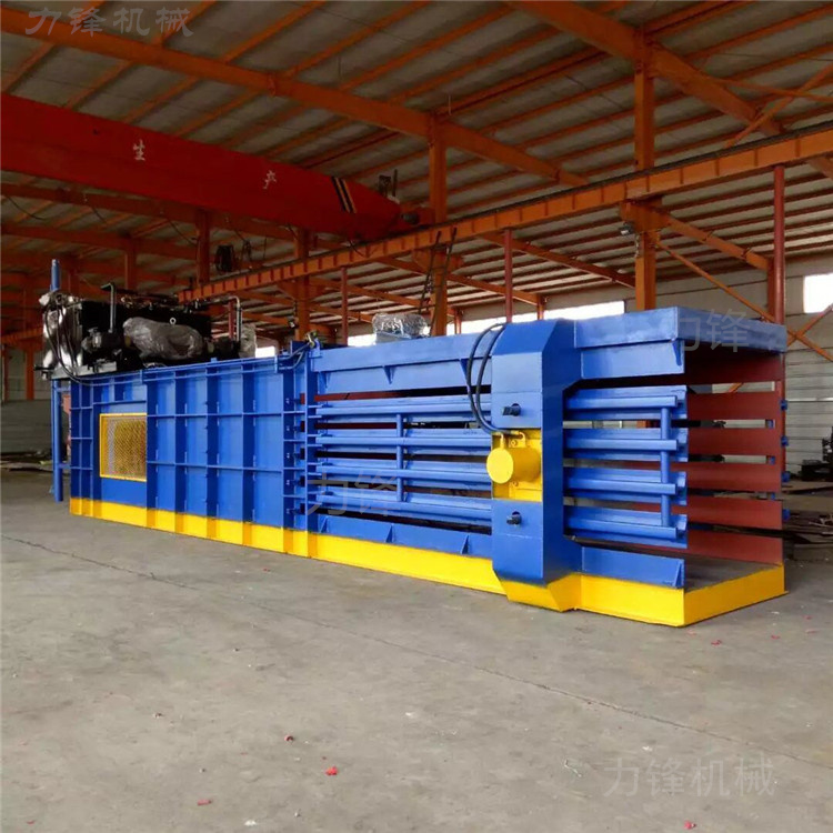 100 ton fully automatic horizontal waste paper box plastic bottle conveyor belt hydraulic packaging machine