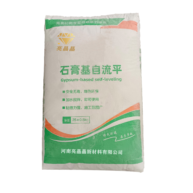 High strength thick layer gypsum based self flowing flat wood flooring, indoor floor heating backfilling and leveling gypsum mortar