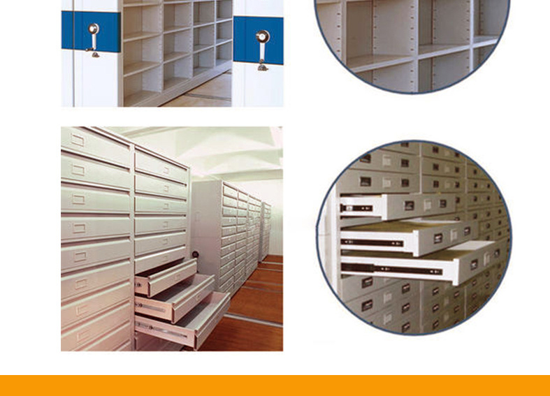 Xionghu produces 6-layer double-sided dense rack steel storage file cabinets, which can be moved and installed on site