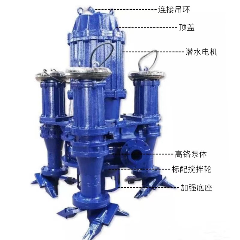 韩辉 矿用潜水渣浆泵 150ZJQ200-22KW抽沙泵立式 耐磨开式叶轮不堵塞