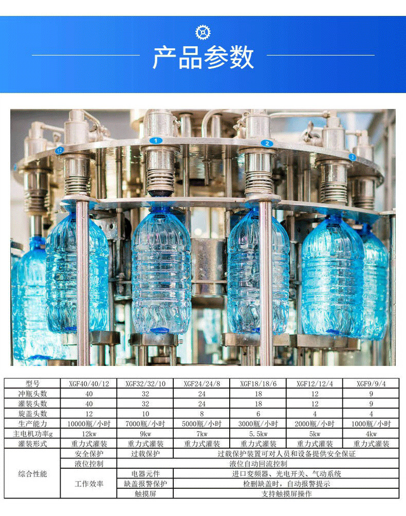 KEYUAN5-10L Large Bottled Mineral Water Production Line Equipment Disposable Bottle Pure Water Filling Machine