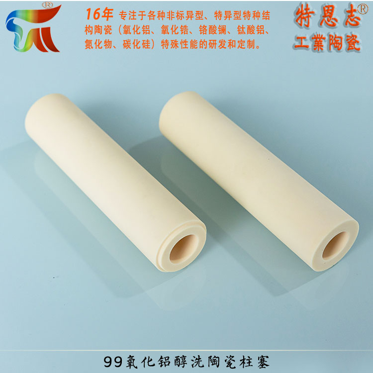 Tenzhi brand dry isostatic pressing 99 alumina alcohol washed ceramic plunger sleeve