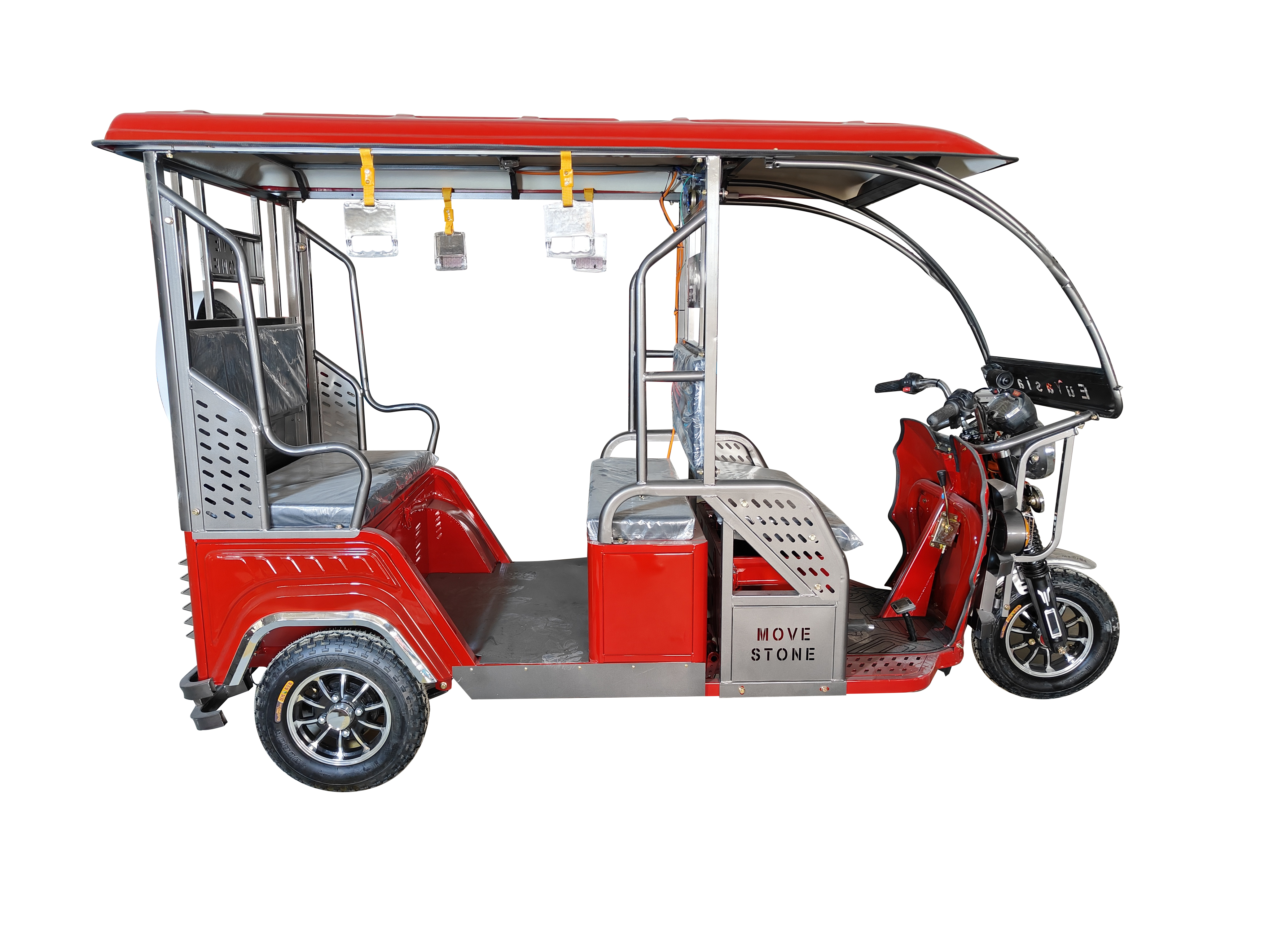 Passenger transport three wheeled Suke electric sightseeing car, rain proof patrol car, scenic spot sightseeing car, six seater electric vehicle