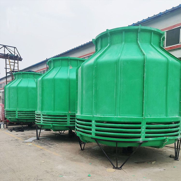 Circular industrial universal water tower directly supplied by Huanchen manufacturer, 30T fiberglass reverse flow cooling tower, cooling tower