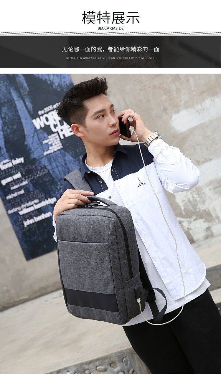 【 Customized 】 Men's backpack with large capacity and multifunctional laptop backpack for students