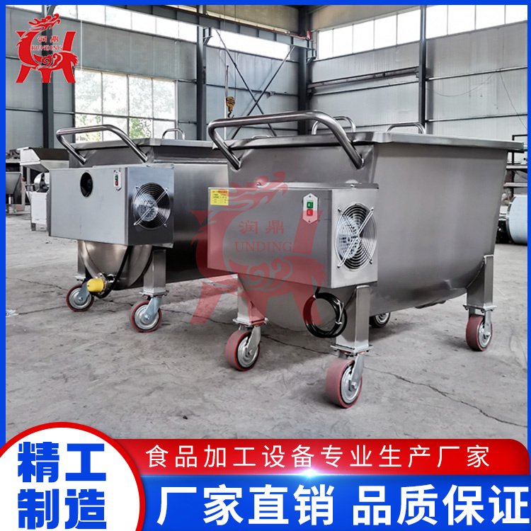 火锅底料周转运输车不锈钢润鼎600可定制加热冷却单层 酱料搅拌车