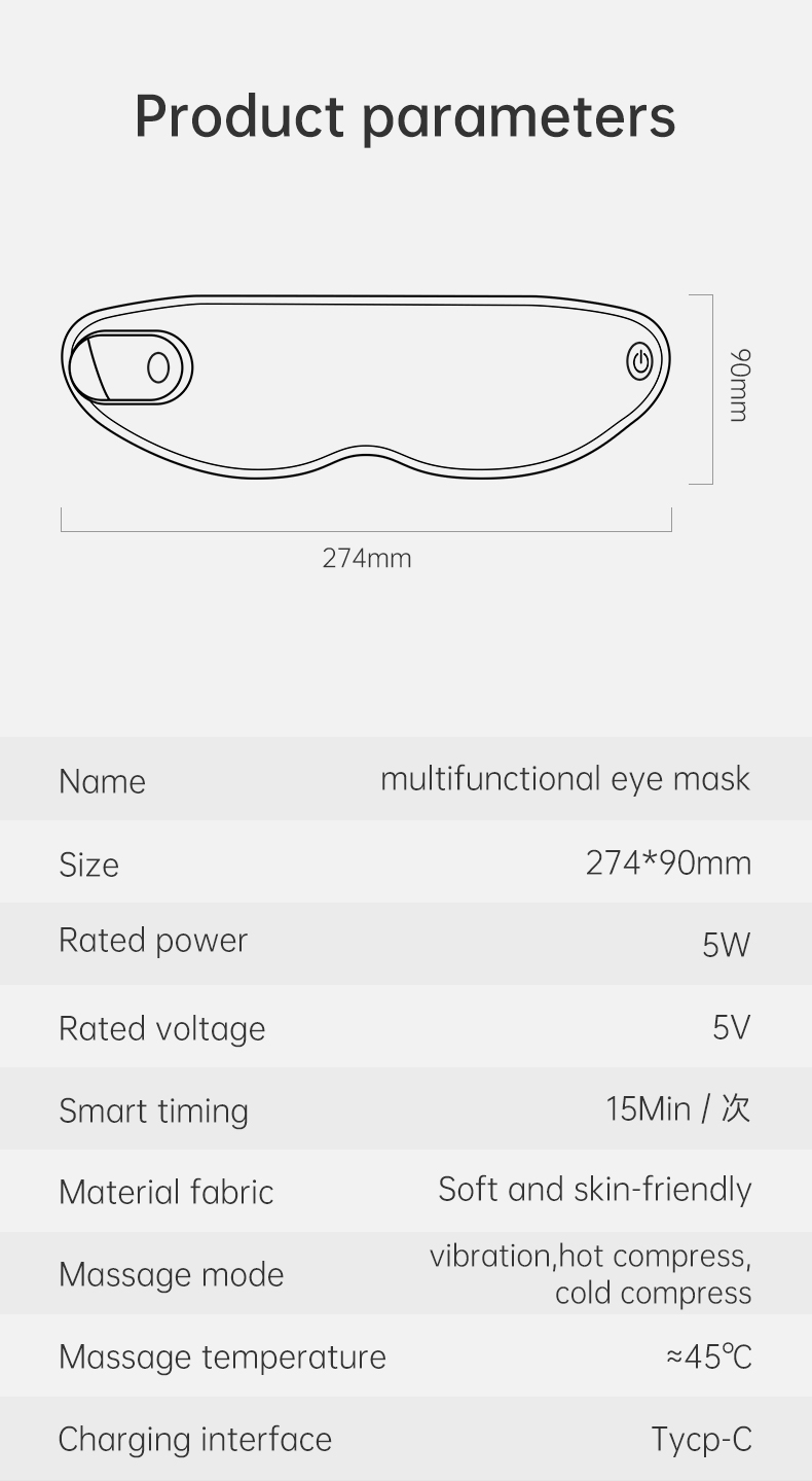 Eye care device, intelligent charging and vibration, intelligent eye massager, hot compress eye massager, cold and hot compress eye mask