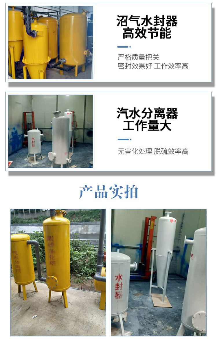 Biogas desulfurization and dehydration equipment, waste gas purification device, harmful gas steam water separator, customizable