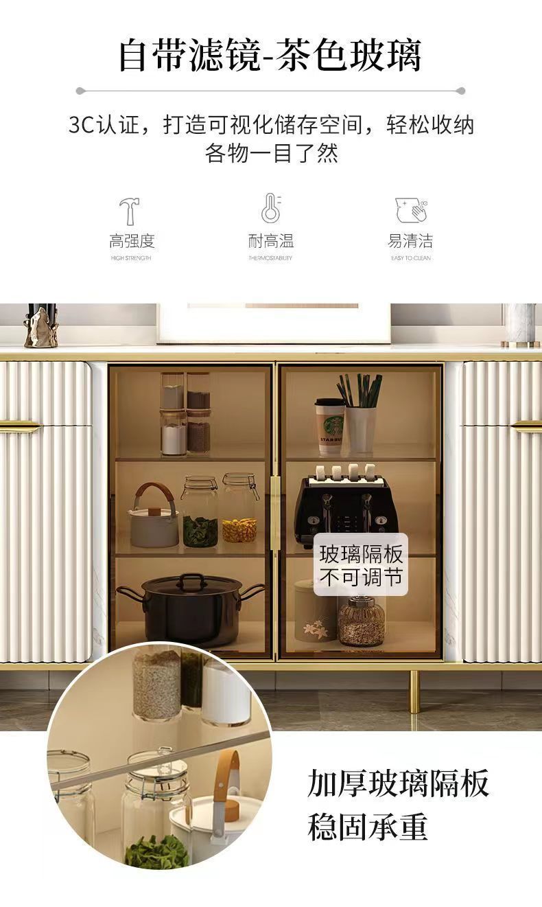 Italian style light luxury rock board dining cabinet manufacturer living room tea cabinet apartment hotel model room storage cabinet furniture wholesale