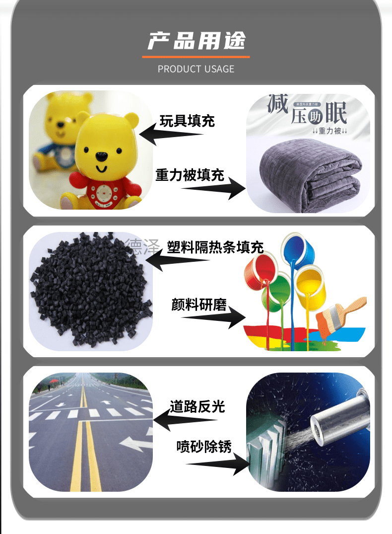 Road markings, reflective solid glass beads, line cutting molds, cleaning, sandblasting, shot peening, 80 mesh glass sand glass powder