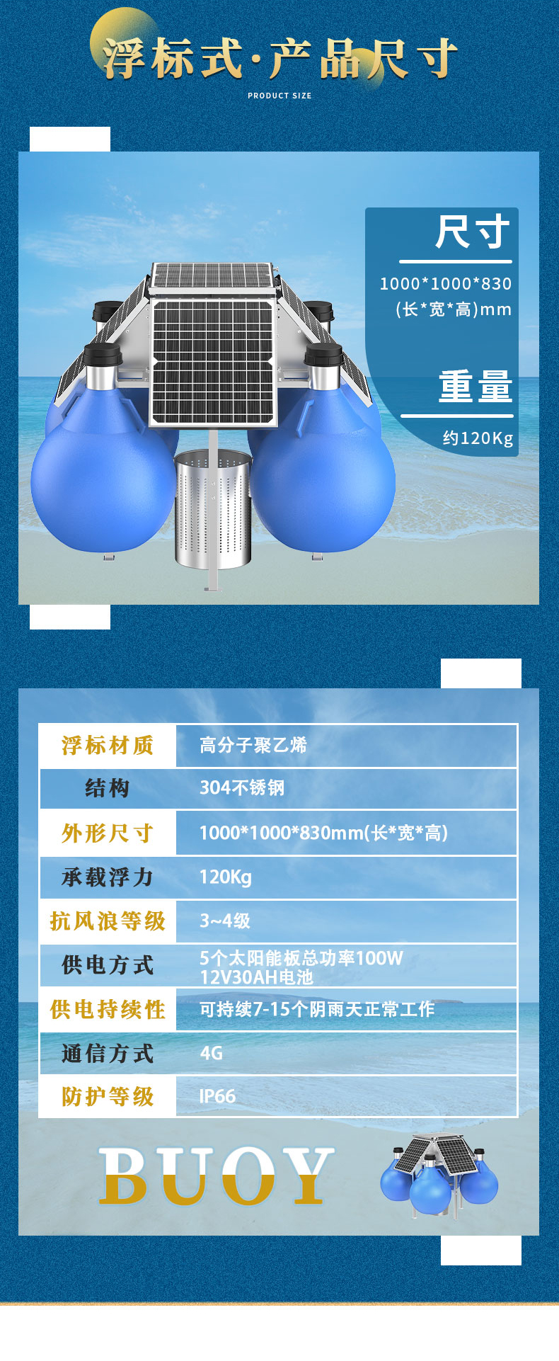 Portable buoy type online water quality monitoring system for multi-parameter solar float water quality monitoring station in aquaculture