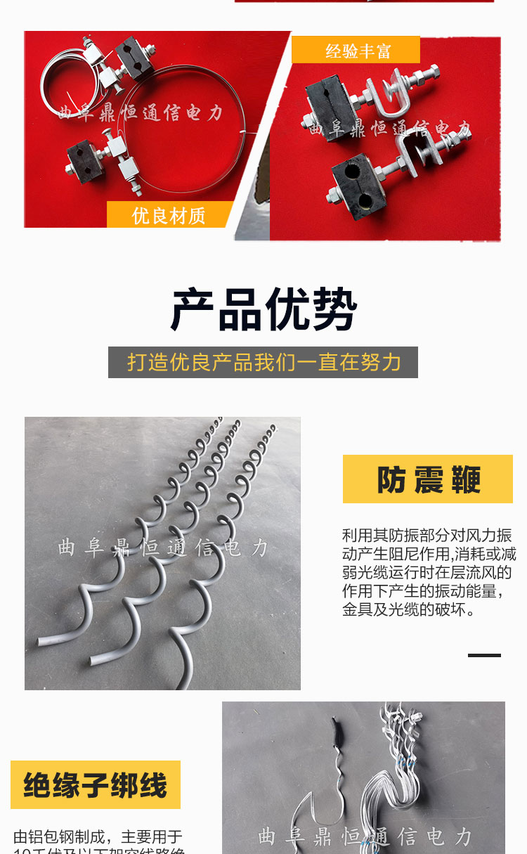 Clamp for optical cable tower, metal hot dip galvanized material, ADSS pole, down lead clamp, Dingheng