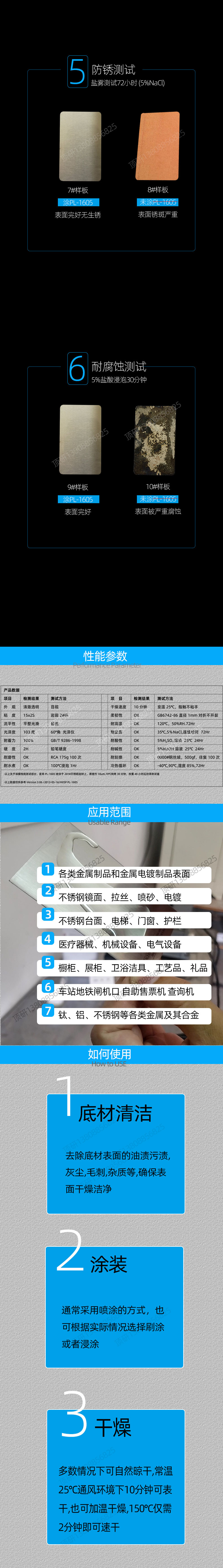 Stainless steel anti fingerprint oil, self drying, rust proof, anti-corrosion, dirt resistant, anti graffiti nano oil for display cabinets and bread cabinets