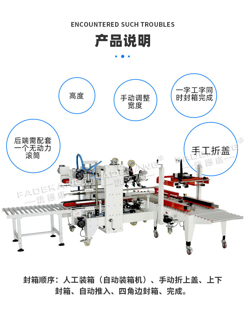 Automatic assembly line sealing machine, cardboard box tape sealing machine, I-shaped automatic sealing machine