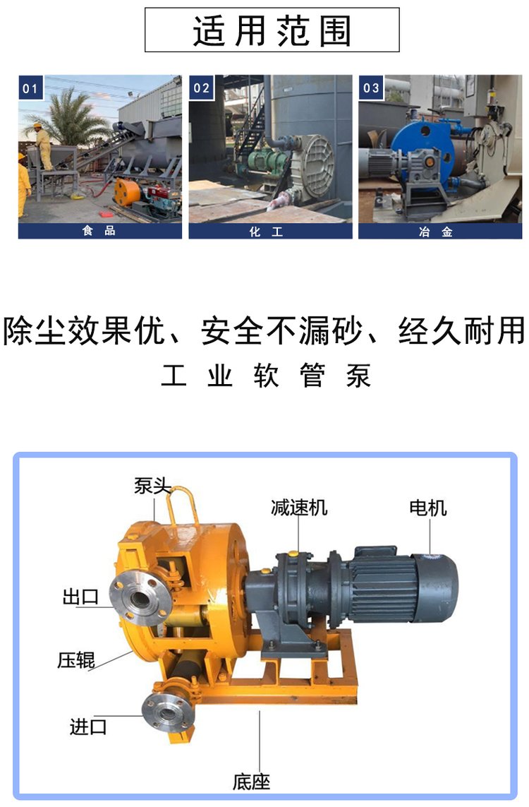 Supply upward opening industrial hose pump, large flow domestic sewage transportation, sludge squeezing electric peristaltic pump