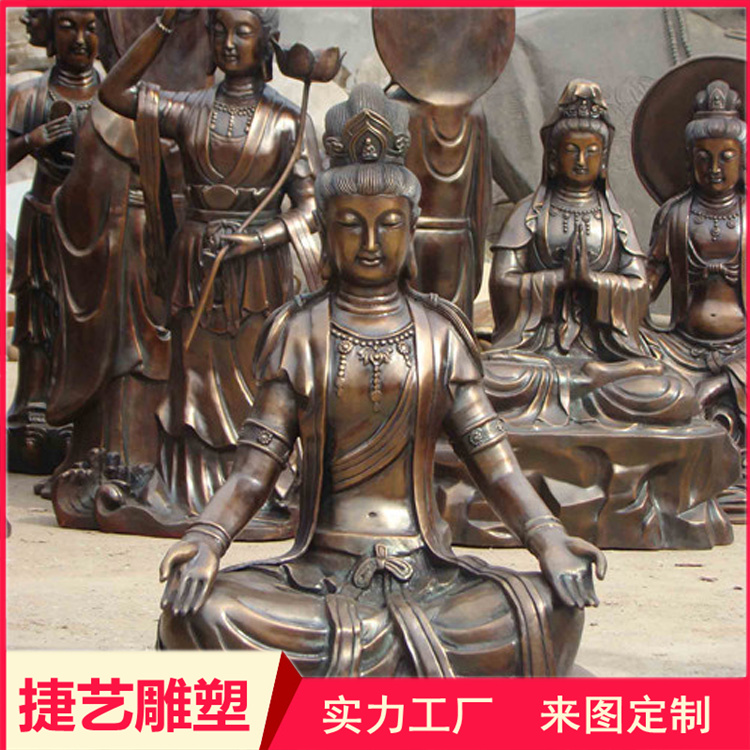 Large bronze Cintāmaṇicakra Buddha is not empty, silk Guanyin horse head Guanyin Zhunti Guanyin bronze Buddha customized