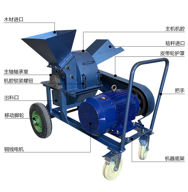 Zhixun Bamboo Log Slicer Mobile Diesel Sawdust Machine Electric Large Bore Branch Crusher