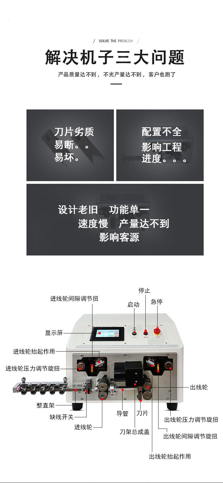 Sheath wire inner and outer stripping and cutting machine Fully automatic computer stripping machine Multi core wire woven wire automatic cutting machine