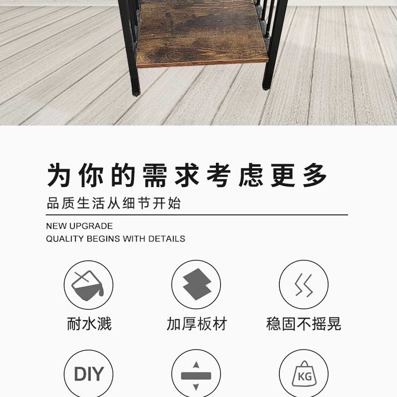 Manufacturer's direct supply of double floor metal solid wood shelves for home kitchens, storage racks, sorting racks, and receiving foreign trade orders