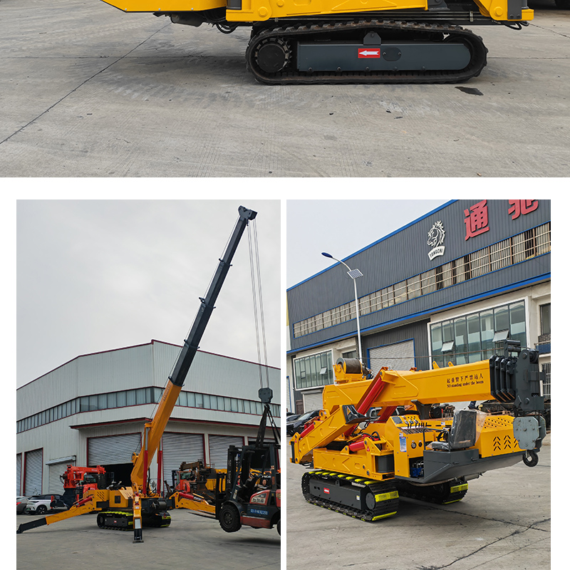 Mini 8-ton 10 ton steel crawler spider crane, high-power spider crane, construction transportation lifting machine