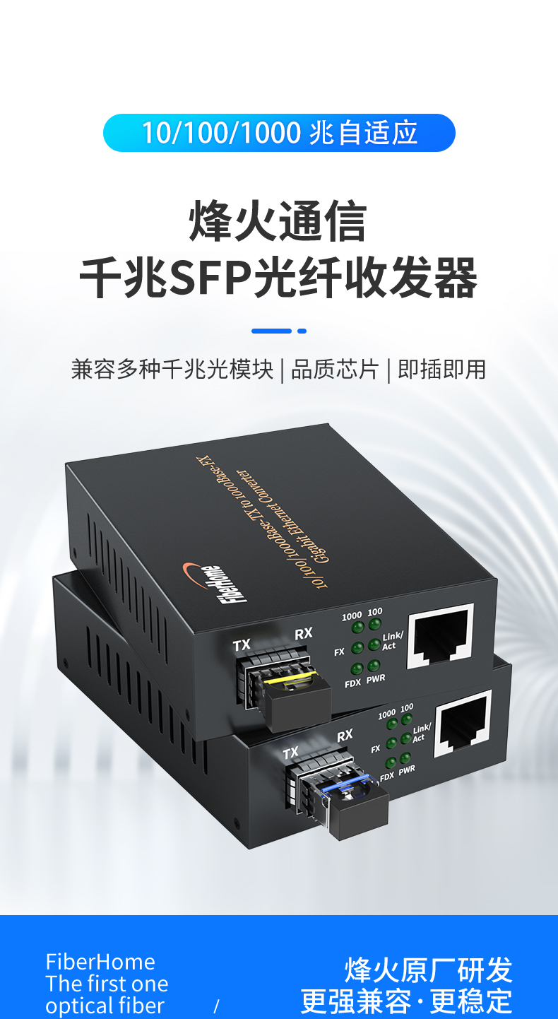 FiberHome SFP Gigabit Single Mode Single Fiber Optical Transceiver Optoelectronic Converter, General Distribution of FiberHome Communications