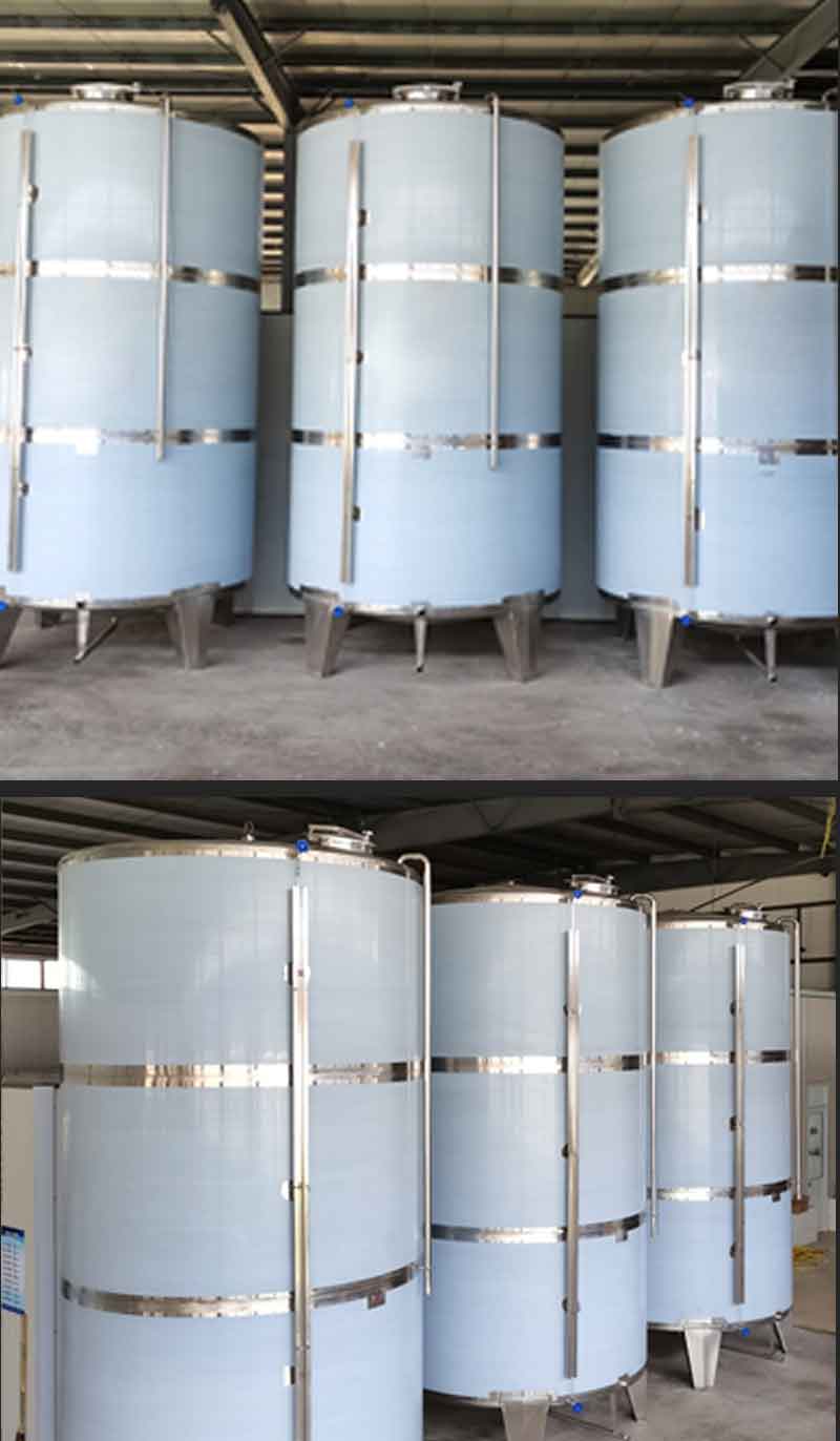 Large stainless steel storage tank, chemical storage tank, food liquid storage, double layer insulation, corrosion resistance, 15 cubic meters