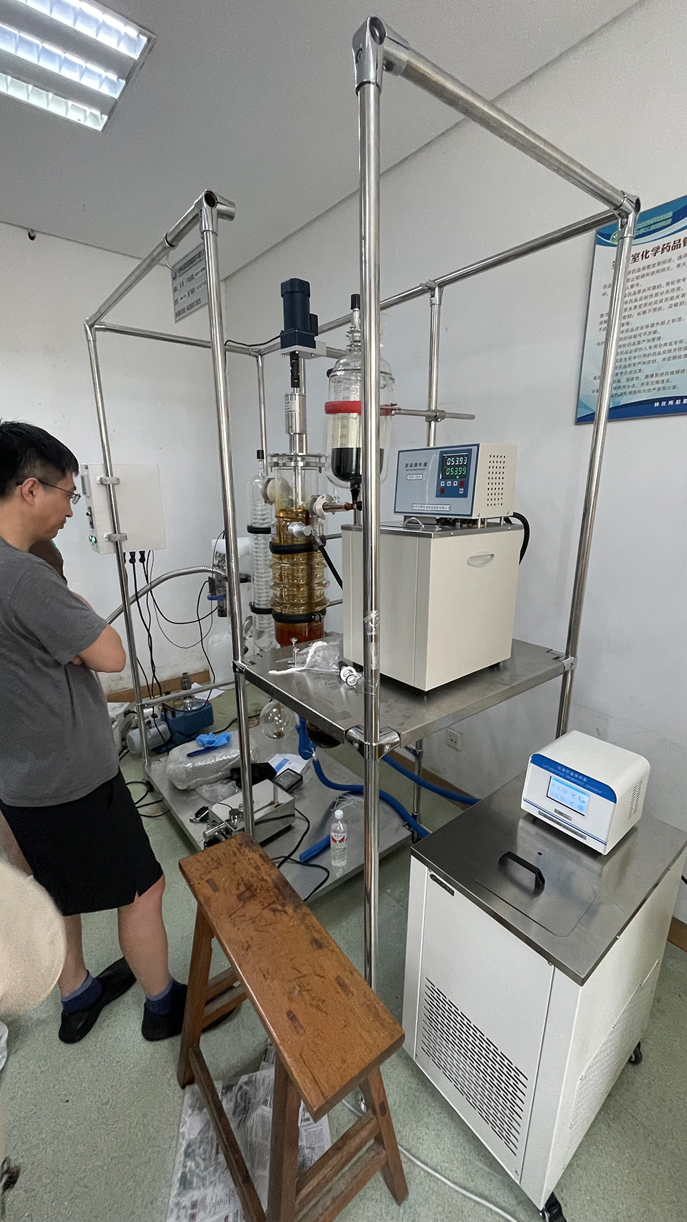 伍跃仪器 短程刮膜不锈钢实验室小型分子蒸馏仪