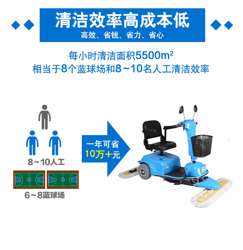 Hotel Lobby Dust Pusher Electric Driving Dust Puller Factory High speed Rail Supermarket Hospital Cleaning and Sweeping Machine