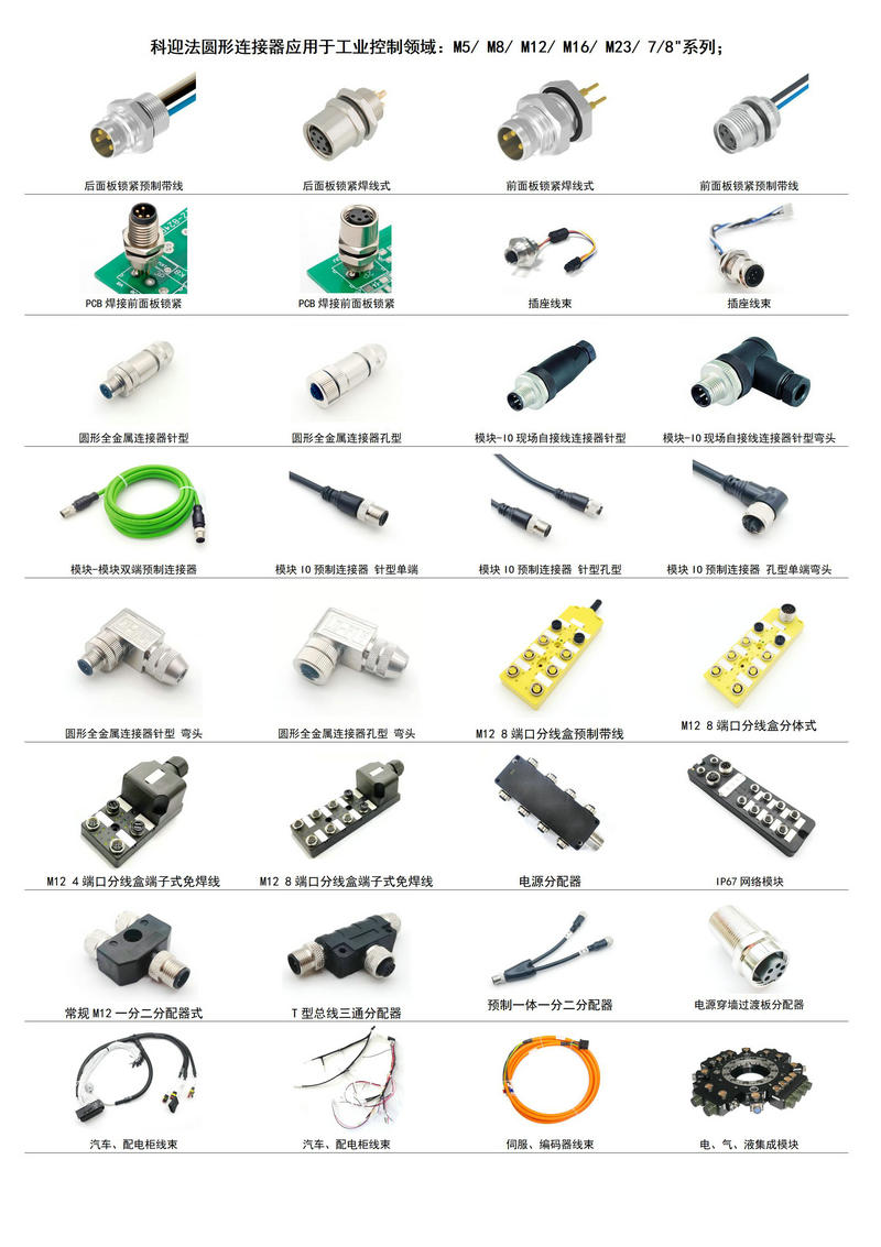 Keyingfa power supply profinet M12 panel locking S code flange waterproof cabinet wall socket supplied by the manufacturer