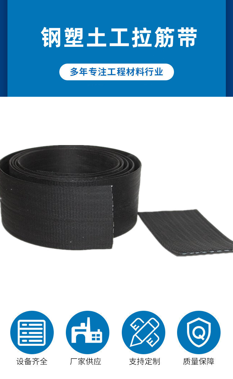 Steel plastic composite reinforcement belt, Chuangxing retaining wall protection, geotechnical reinforcement belt, ground roadbed, railway slope protection