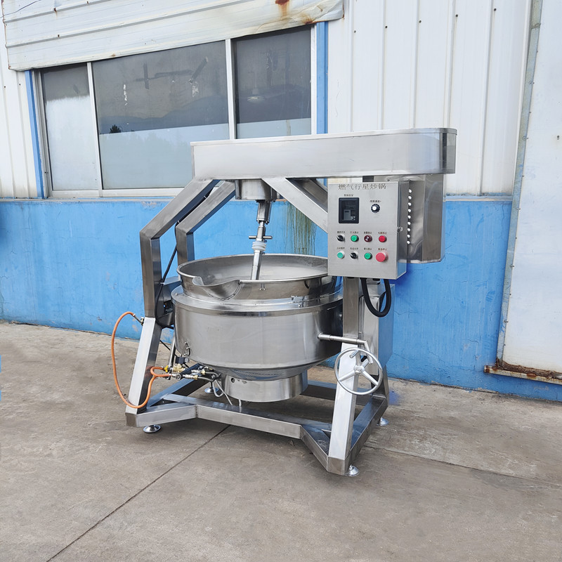 Stainless steel Chili sauce and paste boiling machine Commercial Broth of white fungus mixing sandwich pot Meat mince stuffing planetary frying pan